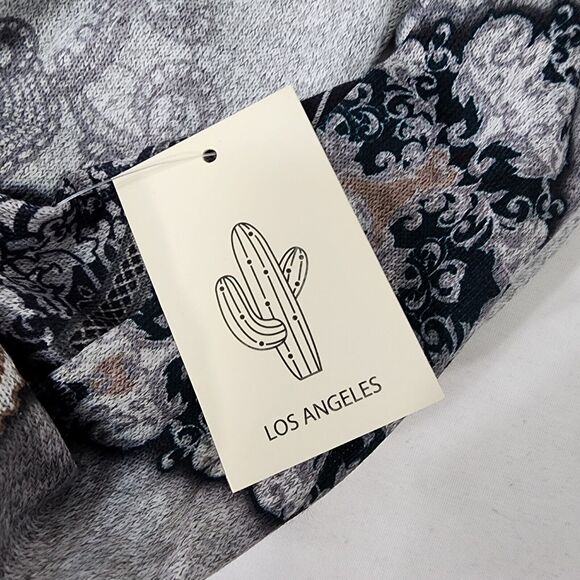 Cactus Pearl Top Womens Medium Gray Long Sleeve Pullover Cowl Neck Stretch Tunic - Picture 10 of 10